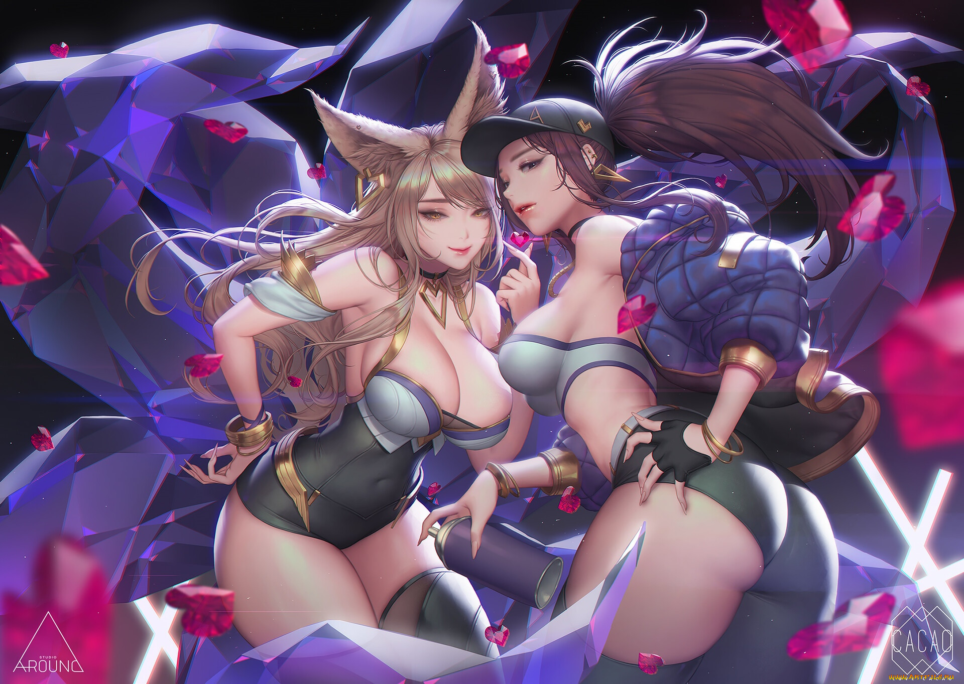  , league of legends, ahri, akali